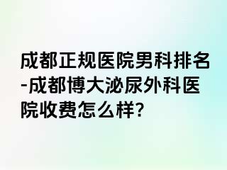 成都正规医院男科排名-成都博大泌尿外科医院收费怎么样?
