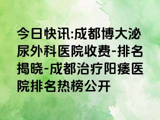 今日快讯:成都博大泌尿外科医院收费-排名揭晓-成都治疗阳痿医院排名热榜公开