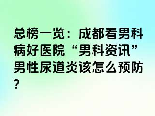 总榜一览：成都看男科病好医院“男科资讯”男性尿道炎该怎么预防？