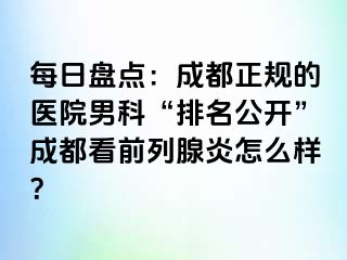 每日盘点：成都正规的医院男科“排名公开”成都看前列腺炎怎么样？