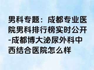男科专题：成都专业医院男科排行榜实时公开-成都博大泌尿外科中西结合医院怎么样